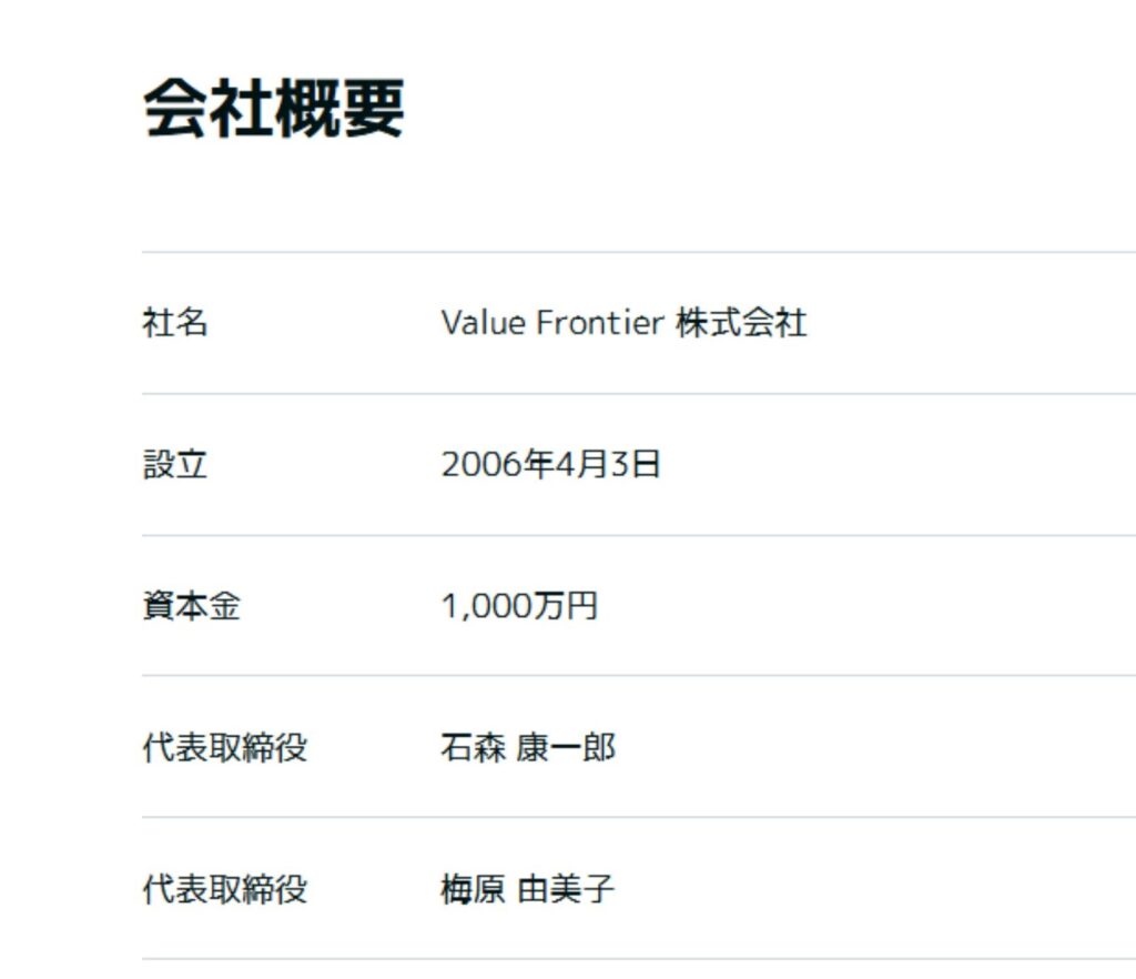 Value Frontier 株式会社
